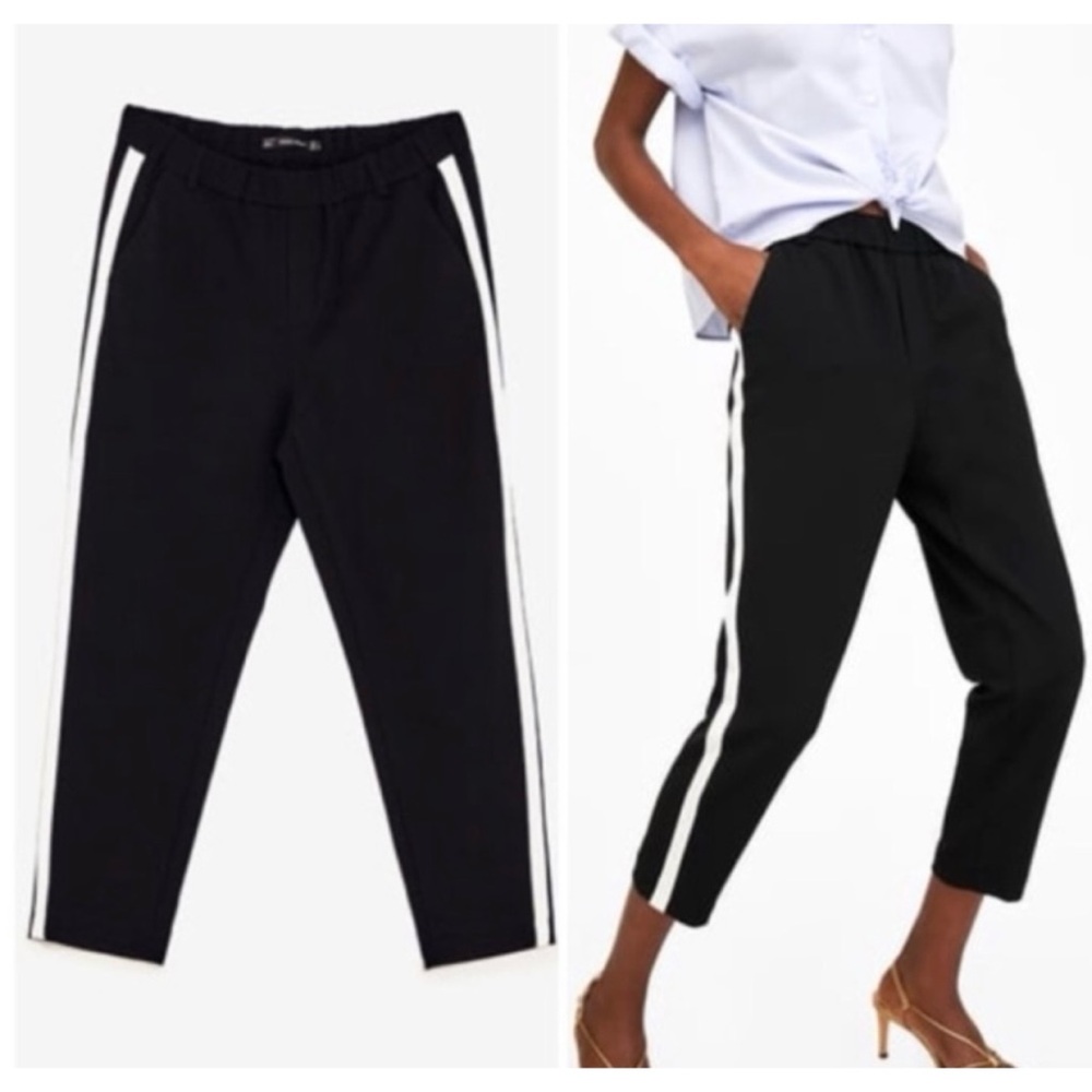 ZARA Woman High Wasited Black Ankle Pants/Trousers